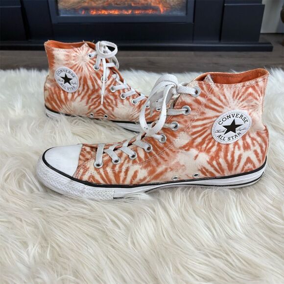 Converse Chuck Taylor All‎ Star Hi Tie Dye Sneakers Orange Size 10.5 Men - Picture 1 of 7